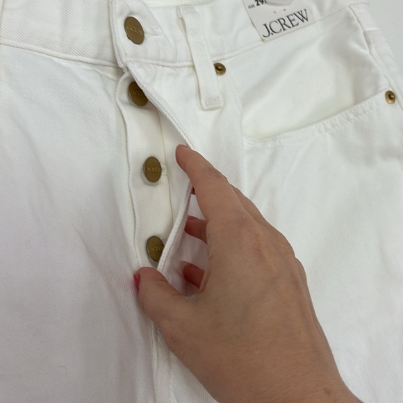 NWT J. Crew Mid Rise Straight Leg Relaxed Slouchy 1984 Rigid White Denim Jeans - Picture 5 of 10